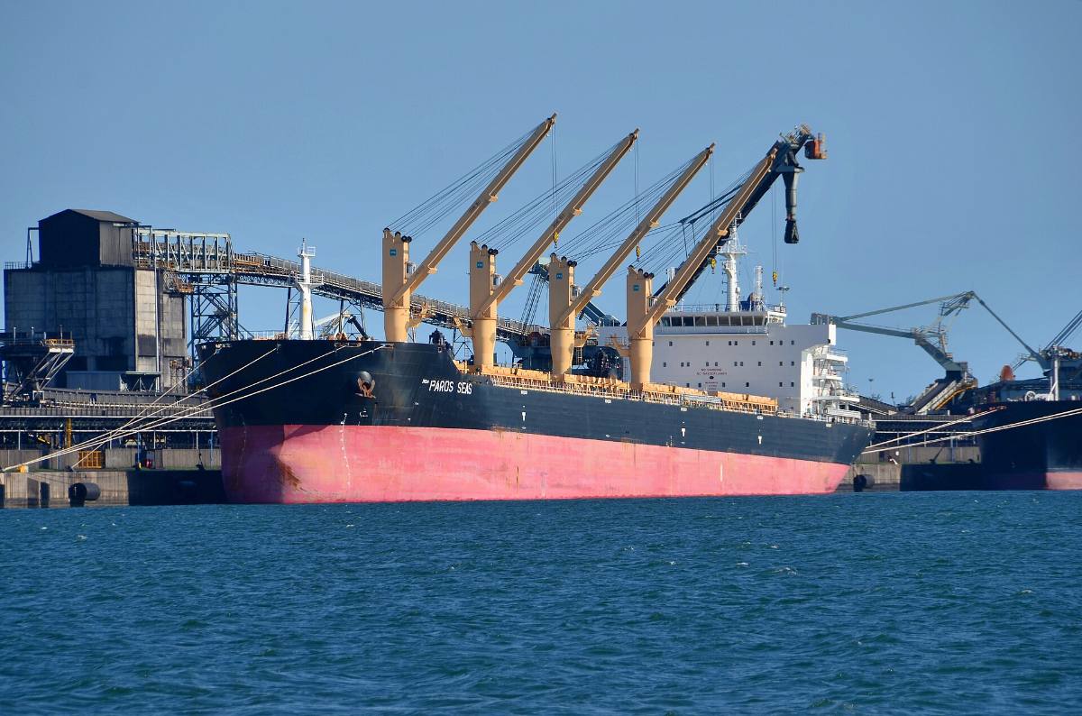A bulk carrier loading at Richards Bay Coal Terminal